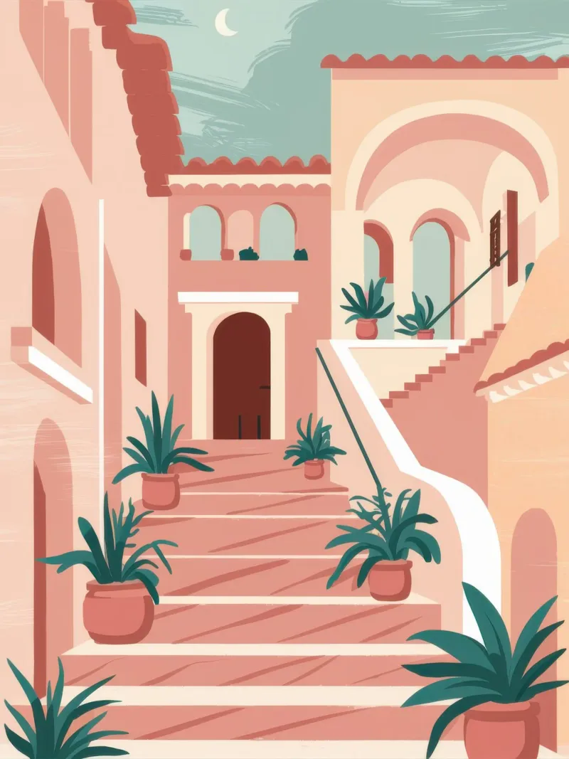 Scala in terracotta Sole poster con telaio in alluminio da Wish Studio
