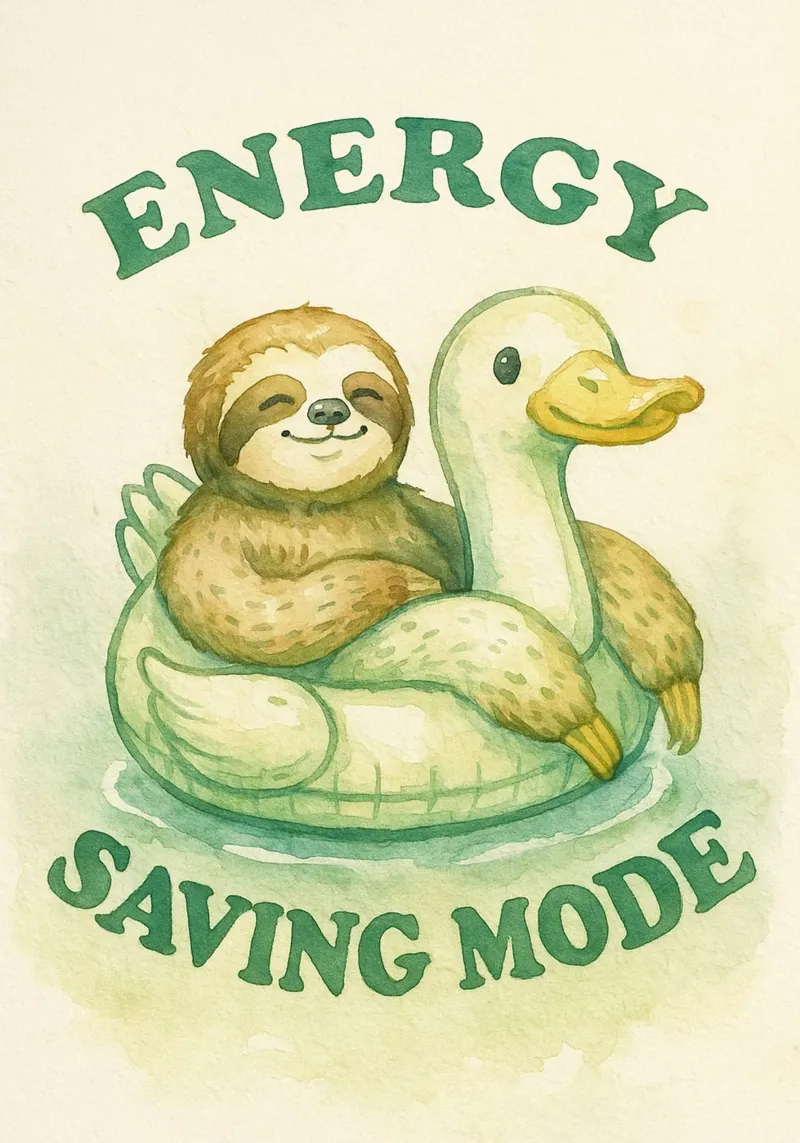 modalità di risparmio energetico divertente bradipo poster con telaio in legno da cepeducks