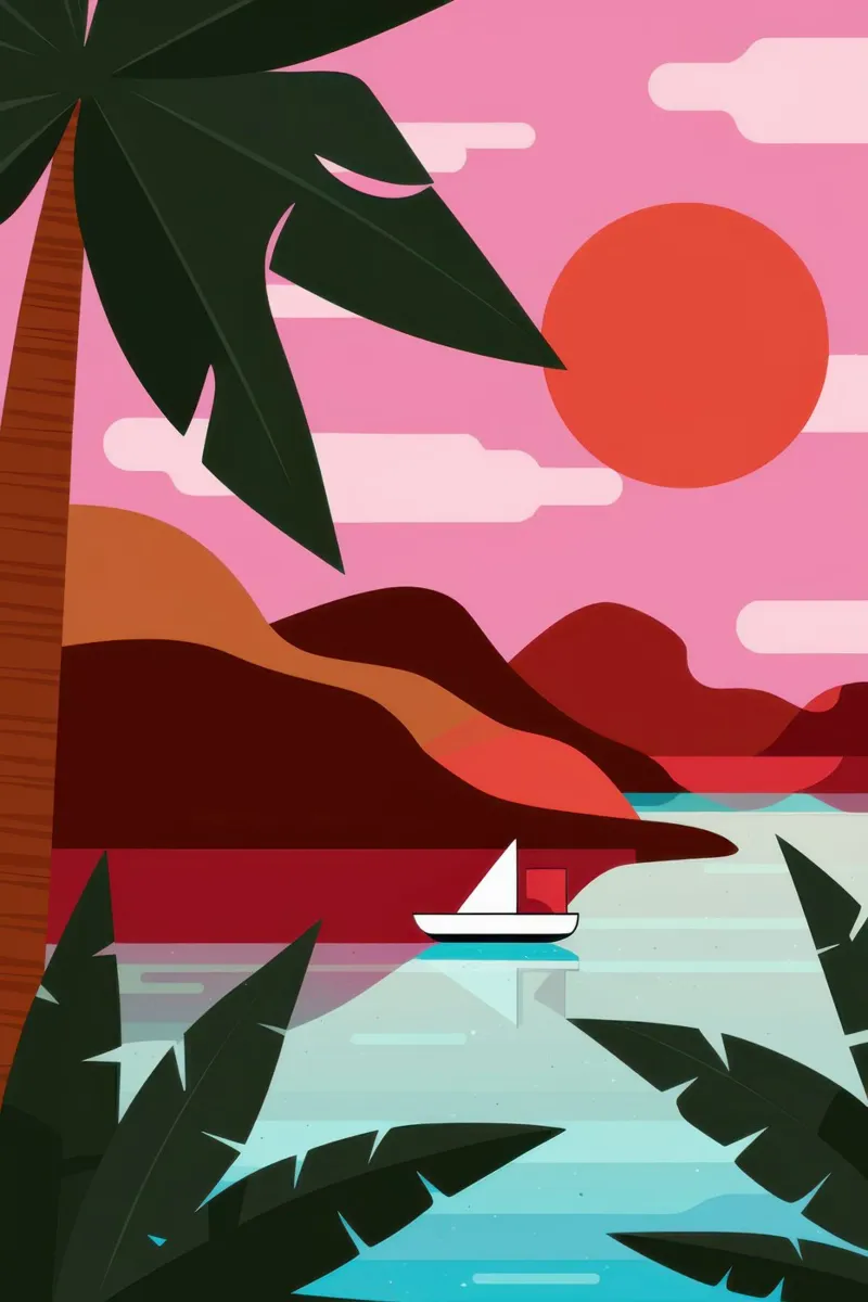 Palma del tramonto minimalista poster da Wish Studio