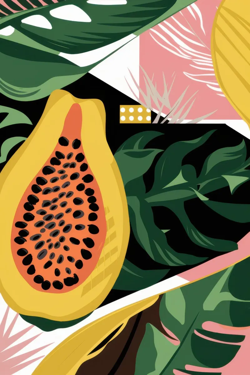 Rapsodia di papaya esotica poster da Wish Studio
