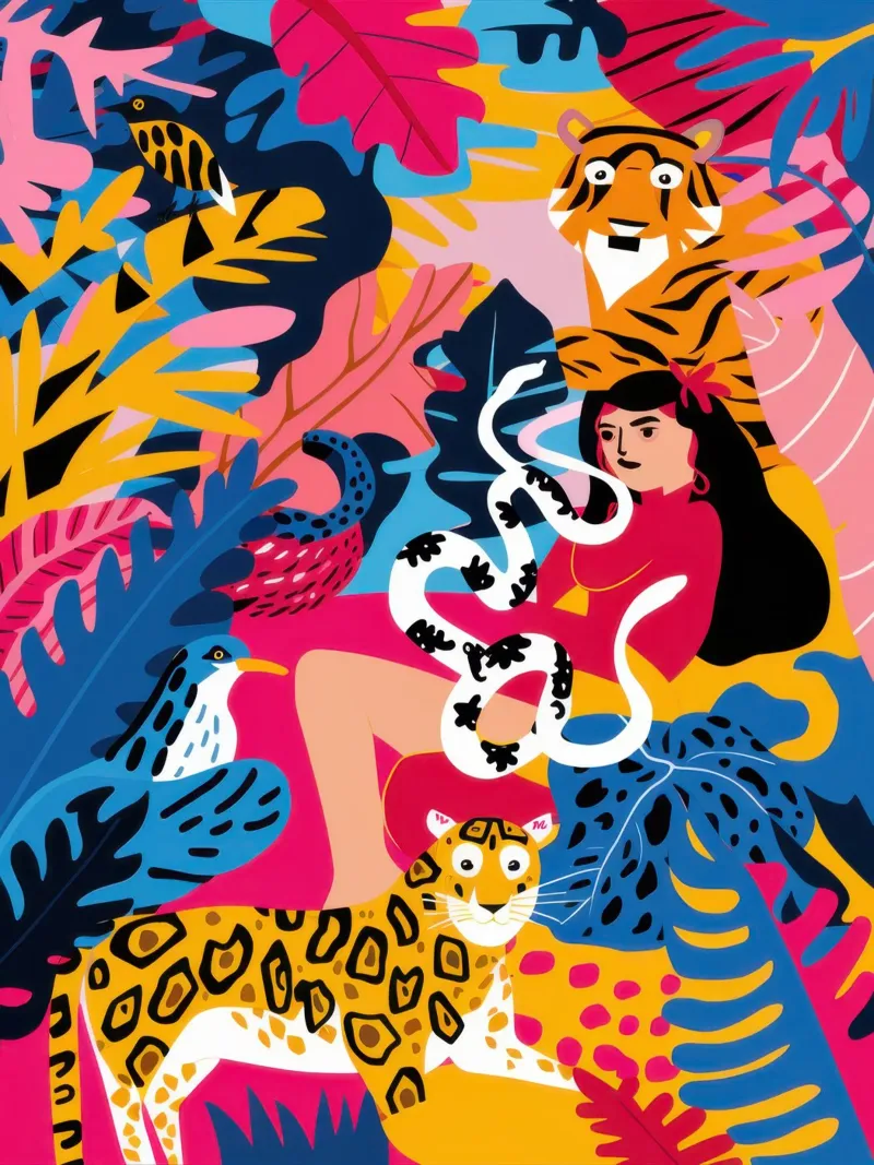 Tijger Jungle Koninkrijk canvas met Baklijst van Wish Studio