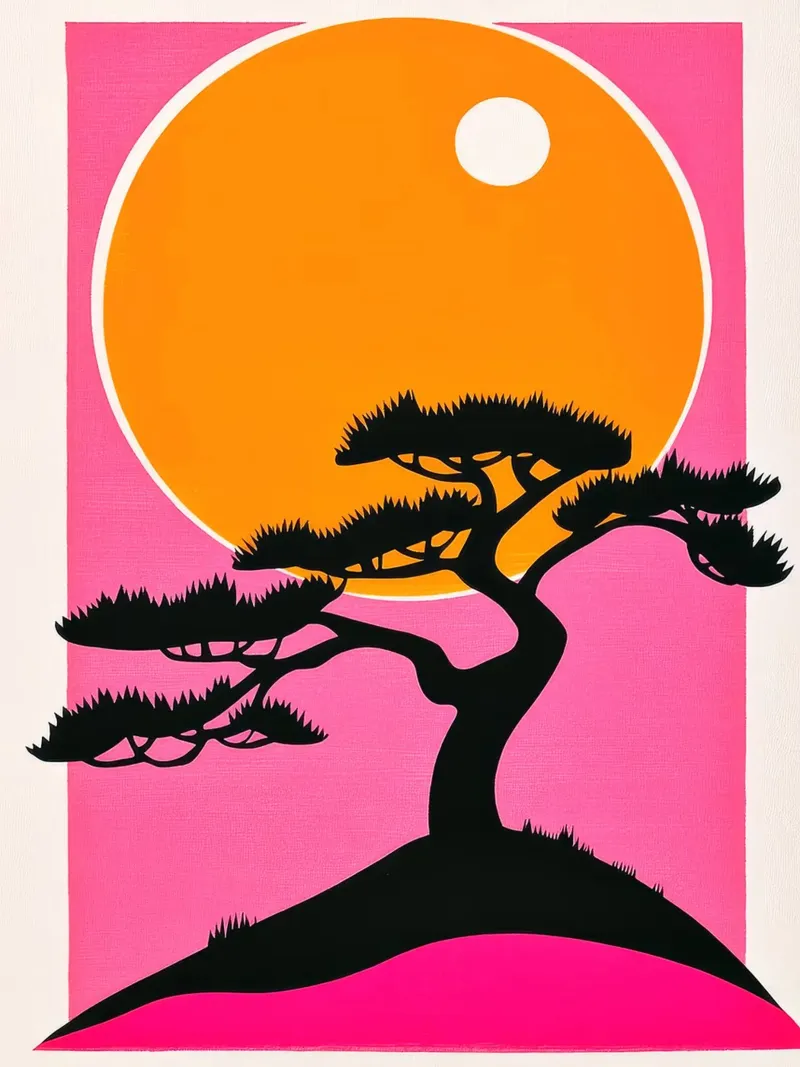 Silhouette Tree Sunset poster da Leon Franke