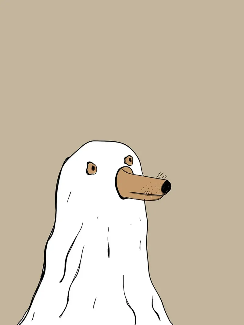 Illustrazione di un cane fantasma poster da Leon Franke