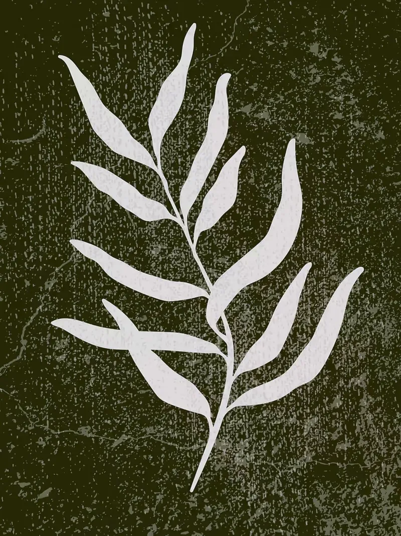Minimalistisch groen blad canvas met Baklijst van Leon Franke