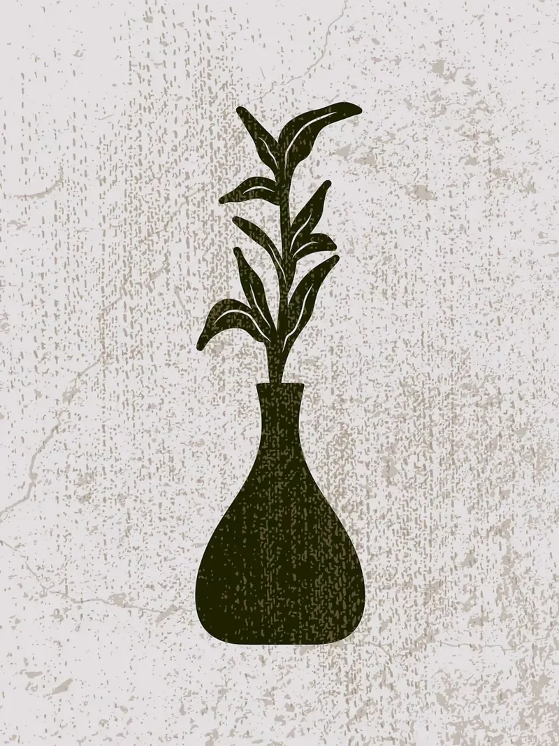 Pianta verde oliva Boho in vaso poster con telaio in plastica da Leon Franke