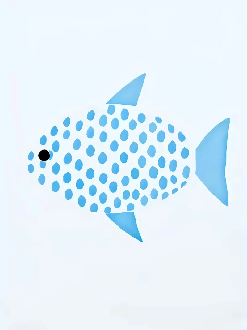 Vivaio di pesci blu minimalista poster da Lisa Becker
