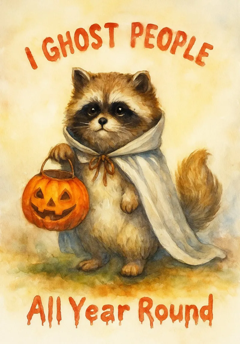 i fantasmi persone gatto spaventoso poster da cepeducks