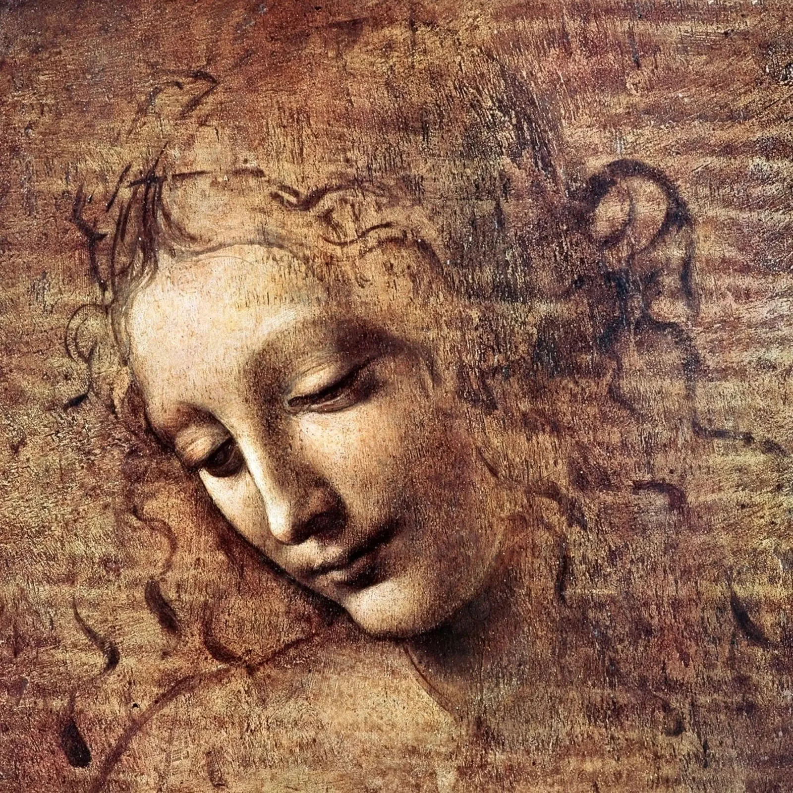 La Scapigliata by Leonardo da Vinci tela con Cornice a cassetta da James McIntosh