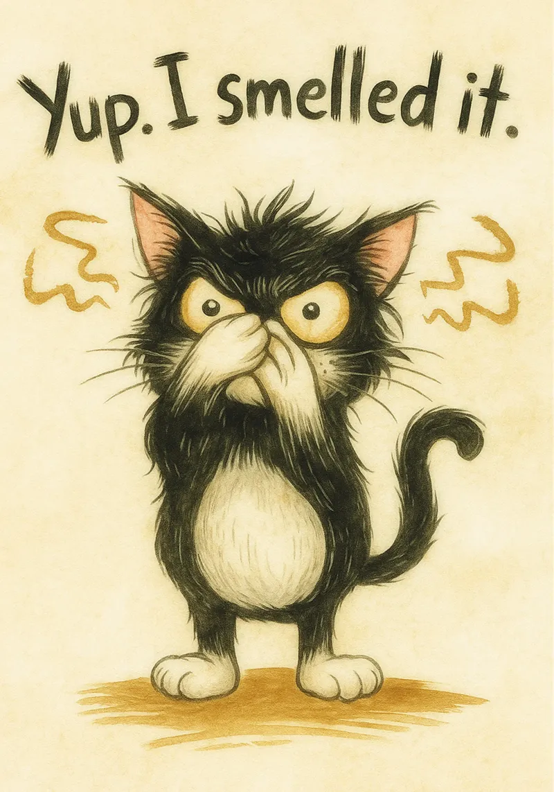 i smelled it funny cat canvas with Floater frame by cepeducks