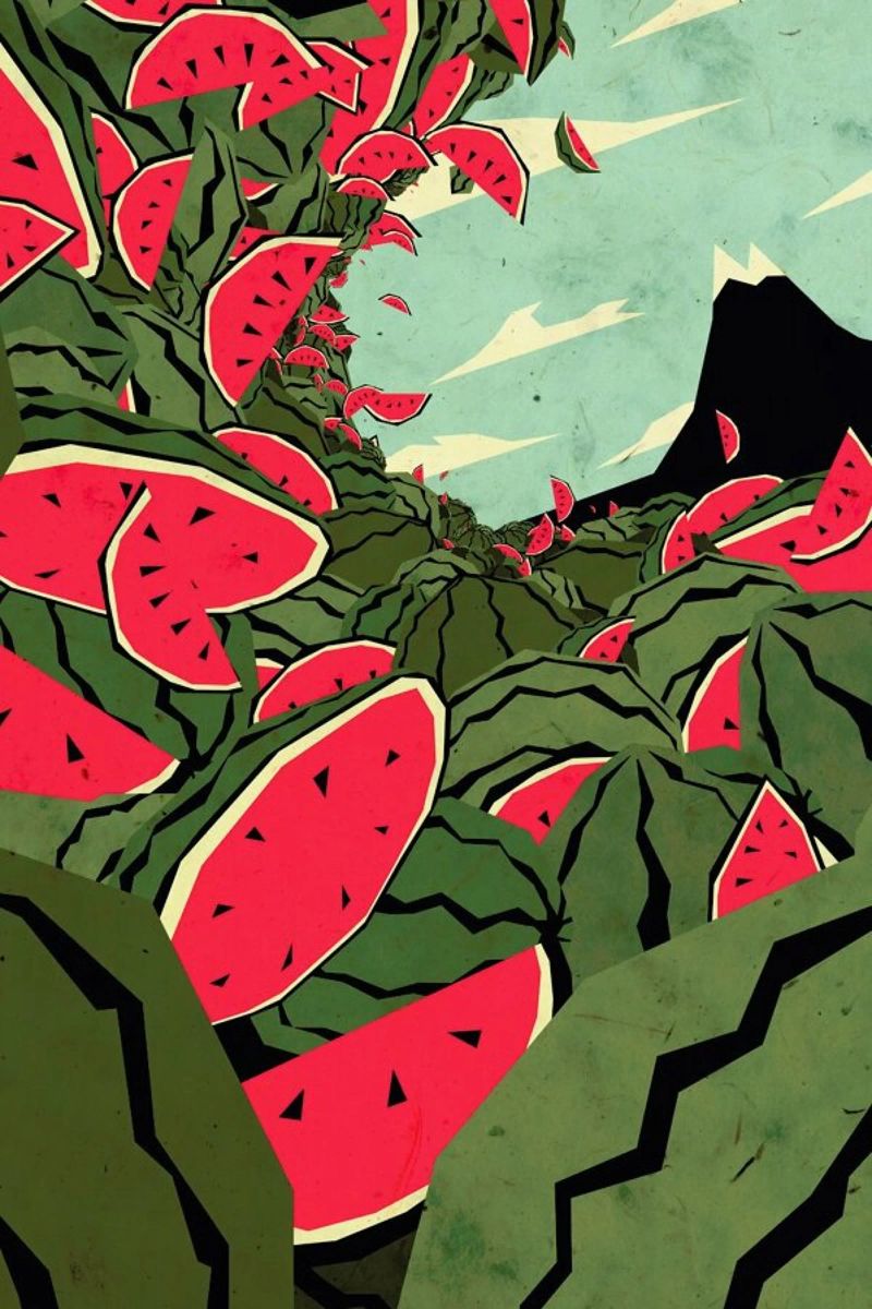 Watermelon surf dream poster by Yetiland