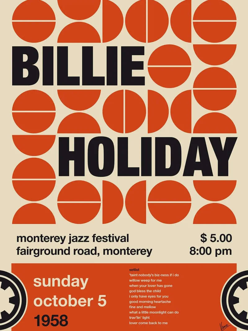 Concerto di Billie Holiday da Chungkong poster con telaio in alluminio da jammie