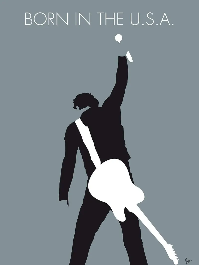 Bruce Springsteen, nacido en EE.UU. por Chungkong lienzo con Marco flotante de jammie
