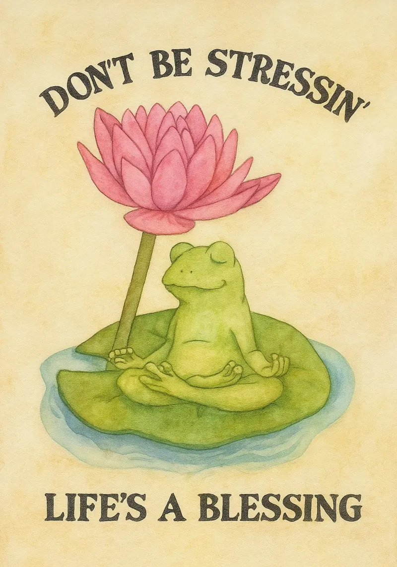 life is a blessing funny frog canvas with Floater frame by cepeducks