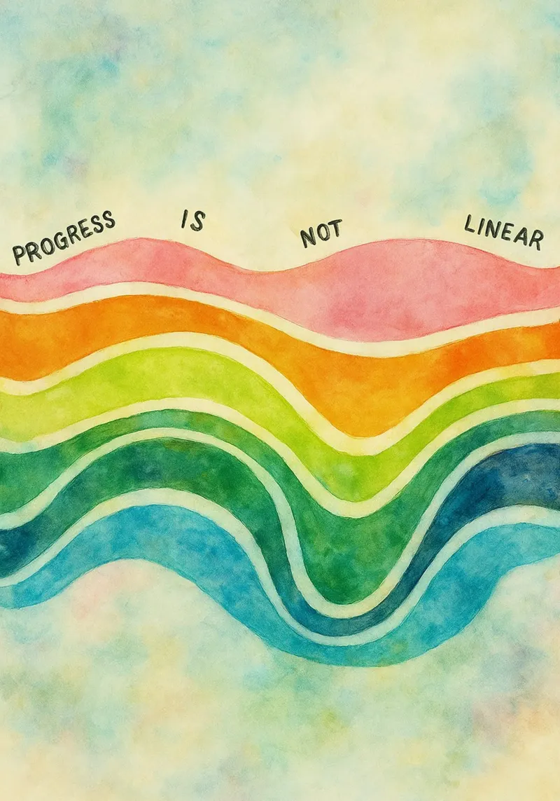 progress is not linear canvas with Floater frame by cepeducks