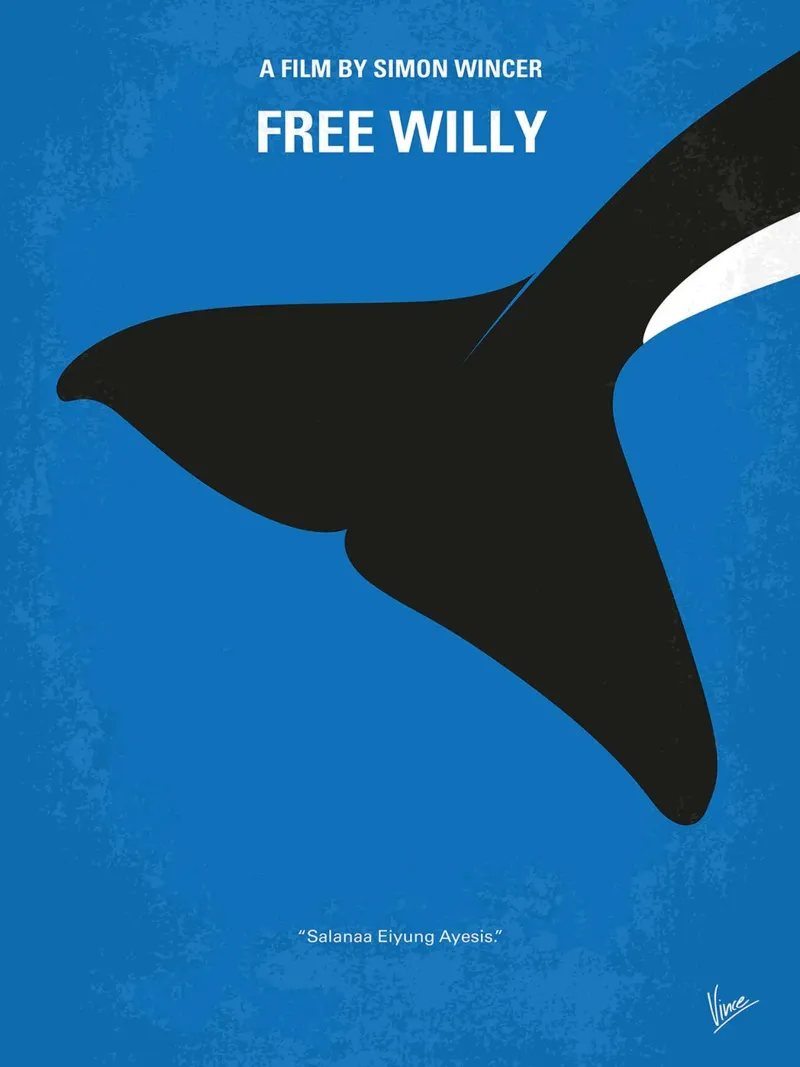 Free Willy door Chungkong canvas met Baklijst van jammie