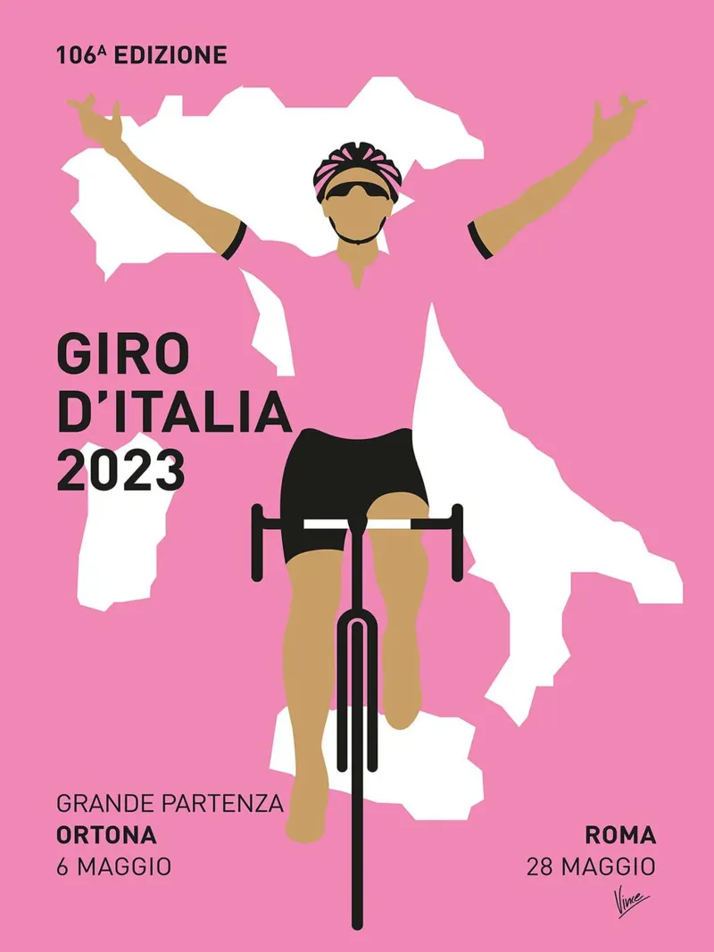 Giro d'Italia 2023 di Chungkong tela con Cornice a cassetta da jammie