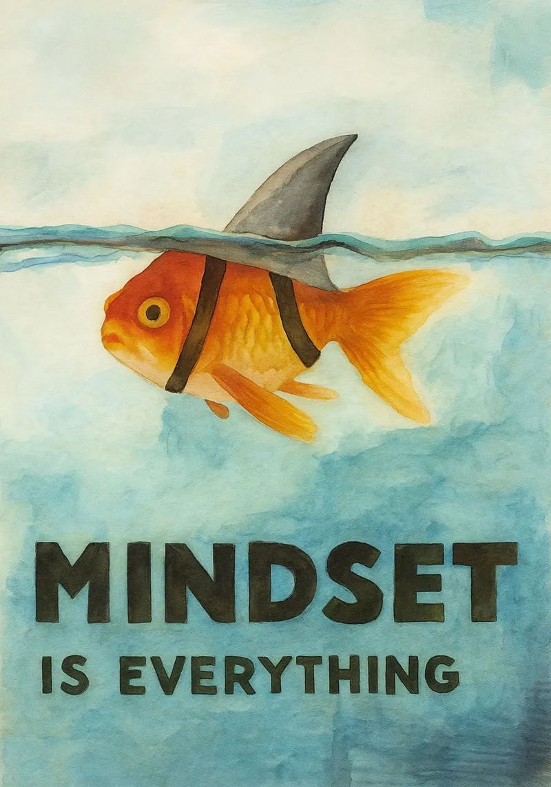 mindset is everything fish canvas with Floater frame by cepeducks