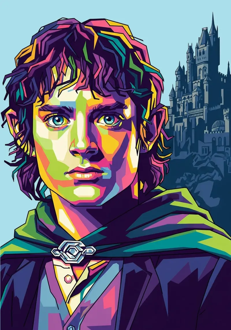 Il Signore degli Anelli - Elijah Wood #1 poster con telaio in legno da Hantamrata