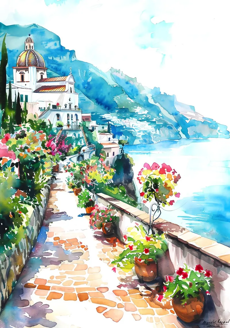 Amalfi Coast poster da Artsy Bessy