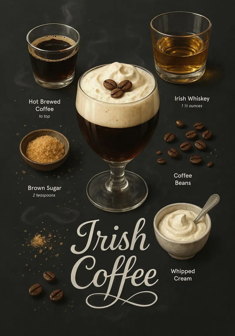 Poster sul caffè irlandese - Cocktail con crema di whisky ed espresso poster da mesa