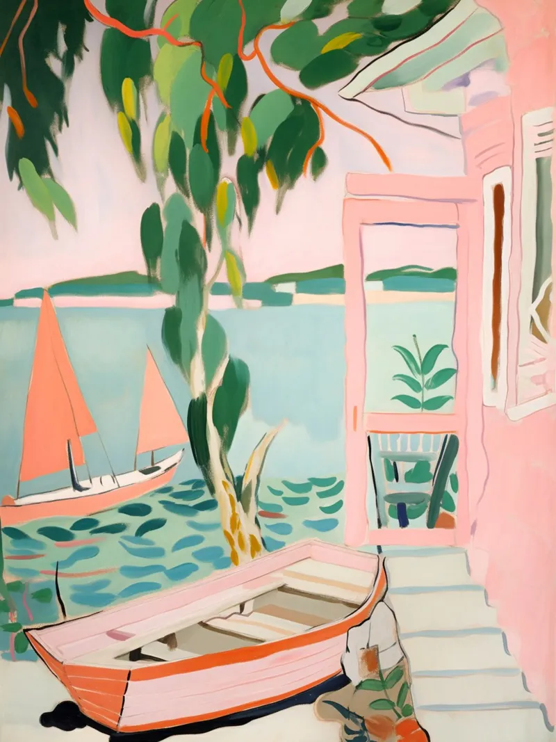 Boat tela con Cornice a cassetta da Artsy Bessy