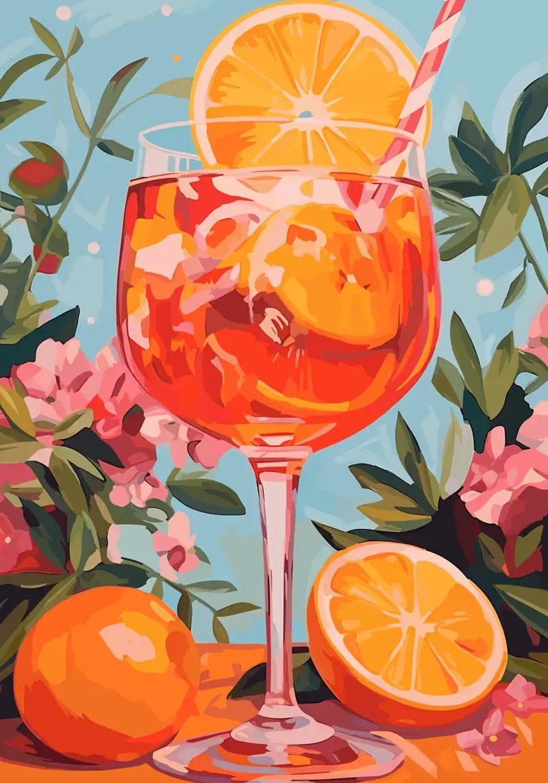 Aperol Spritz tela con Cornice a cassetta da mesa
