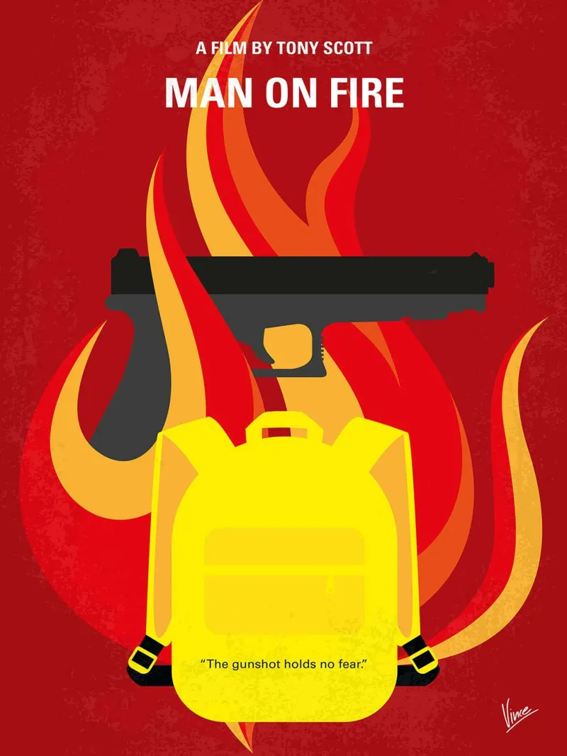 Man on Fire by Chungkong canvas with Floater frame by jammie