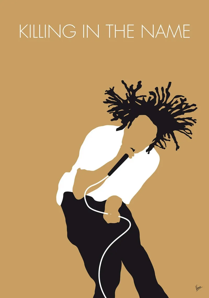 Rage Against the Machine, Killing in the Name di Chungkong poster con telaio in alluminio da jammie