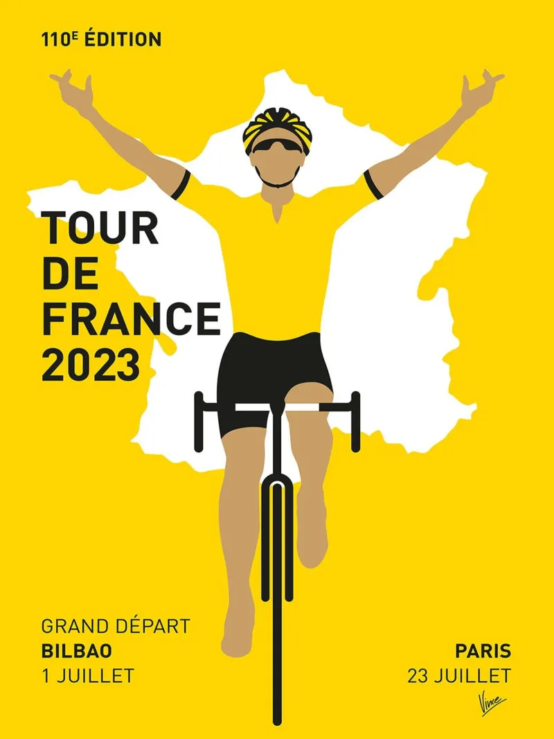 Tour de Francia 2023 de Chungkong lienzo con Marco flotante de jammie