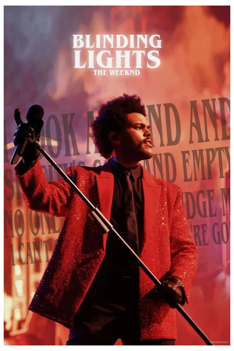 L'evoluzione del suono di The Weeknd poster con telaio in legno da xapie