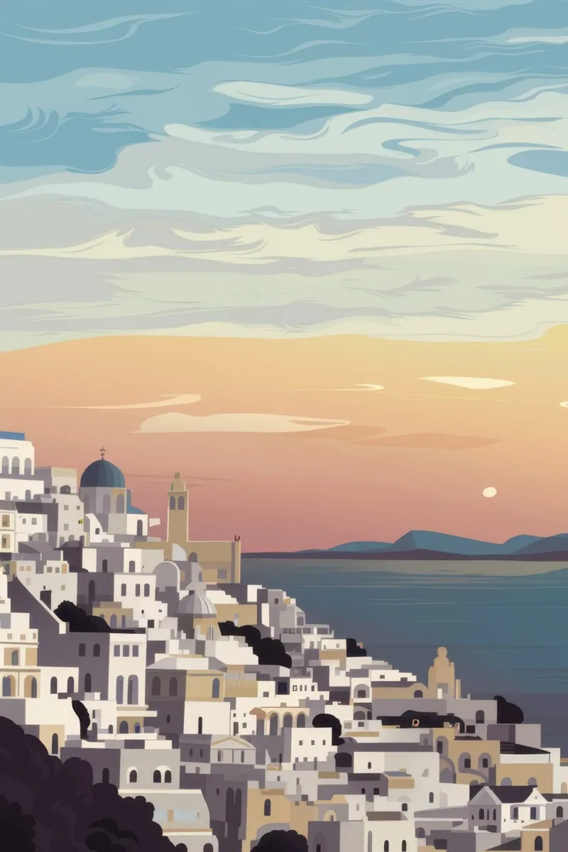 Abbraccio al tramonto di Grecian Sunset tela con Cornice a cassetta da Orchid Patina
