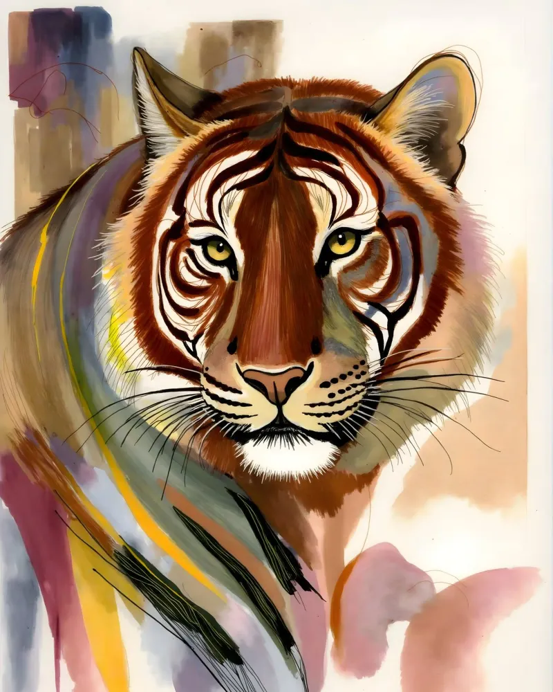 Sguardo di tigre: L'aura indomita poster con telaio in plastica da 83oranges