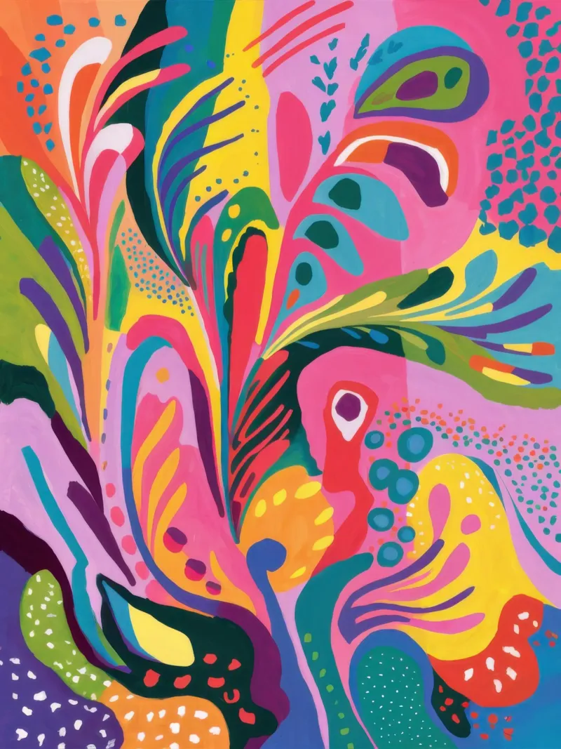Psychedelische energie-uitbarsting canvas met Baklijst van Orchid Patina