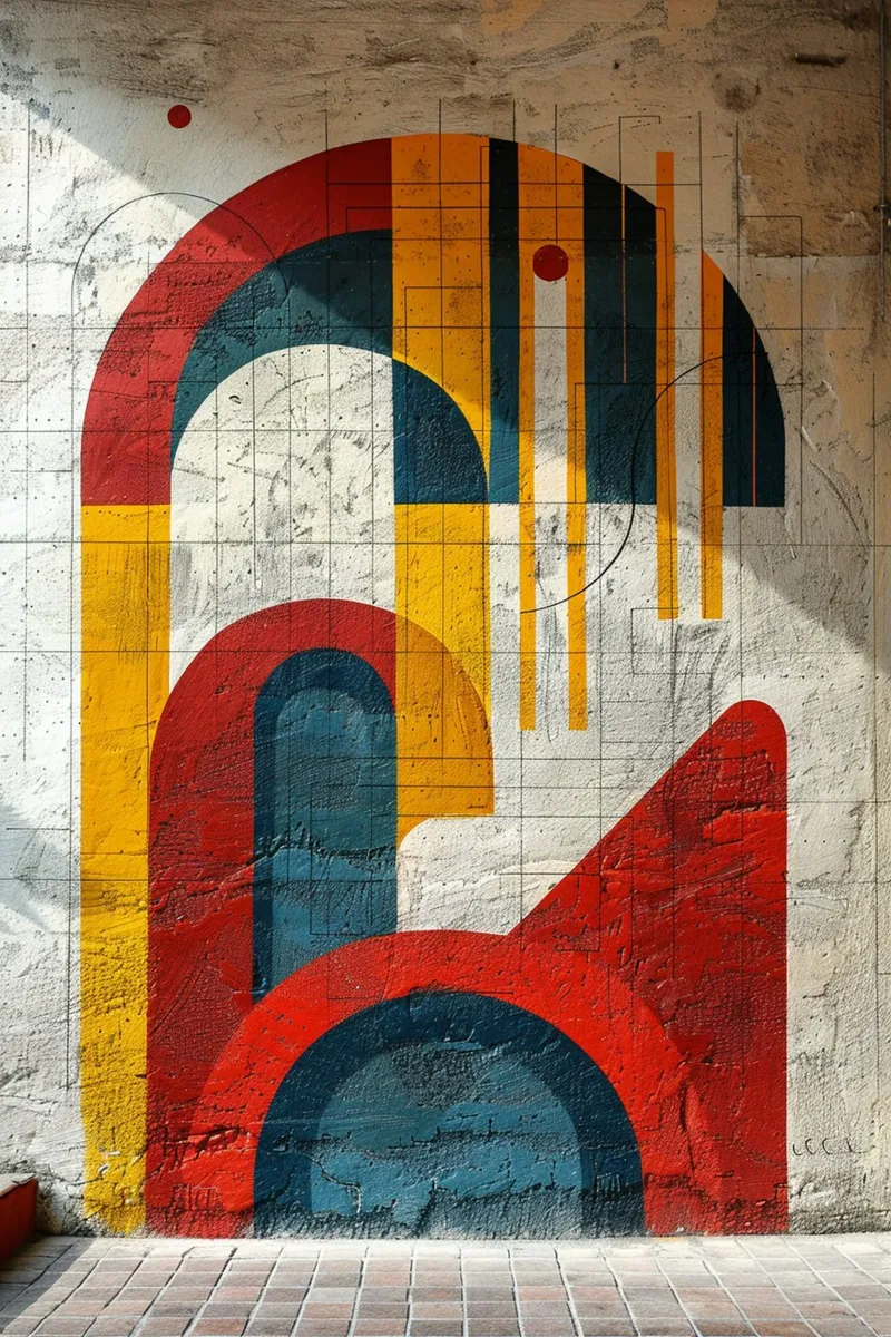 Geometric Echoes tela con Cornice a cassetta da michi
