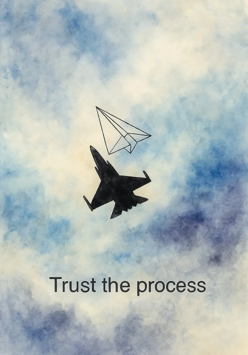 trust the process canvas with Floater frame by cepeducks