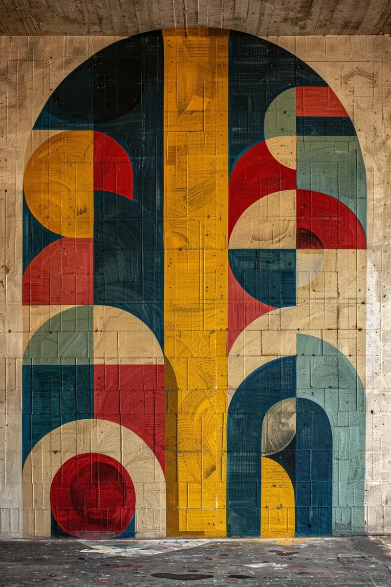Symphony in Shapes canvas met Baklijst van michi