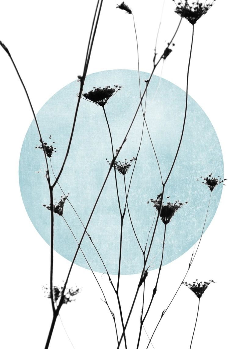 Vintage bloom blue poster by BAINAI