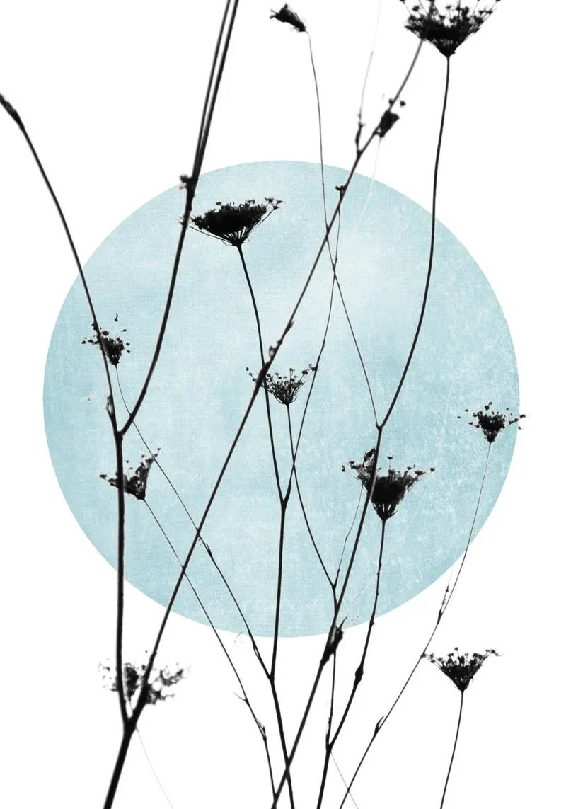 Vintage bloom blue poster by BAINAI