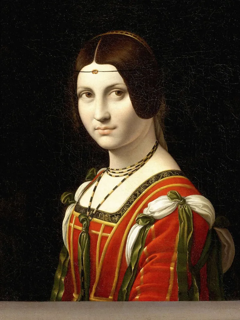 La Belle Ferronière by Leonardo da Vinci poster con telaio in plastica da James McIntosh