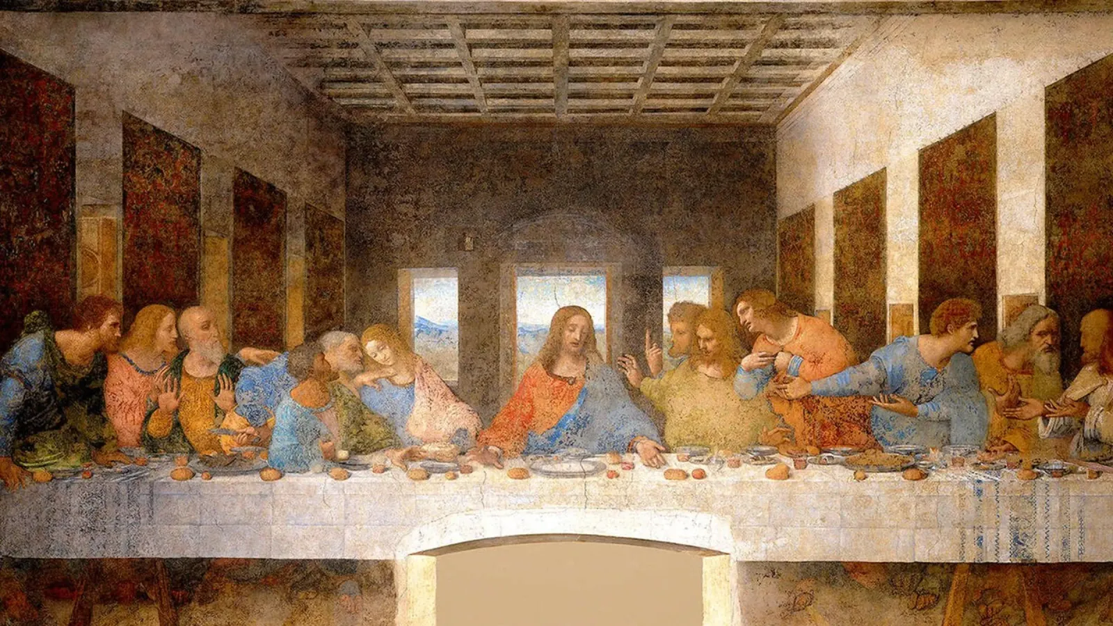 The Last Supper by Leonardo da Vinci canvas with Floater frame by James McIntosh