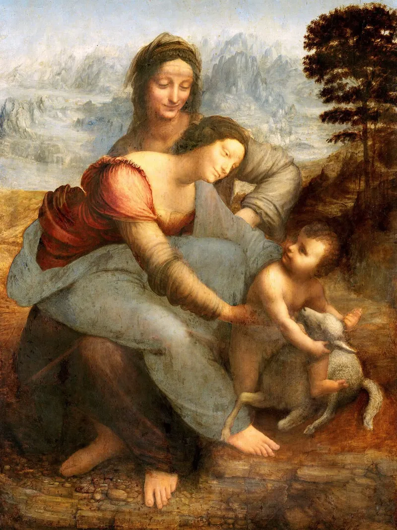The Virgin and Child with Saint Anne by Leonardo da Vinci canvas with Floater frame by James McIntosh