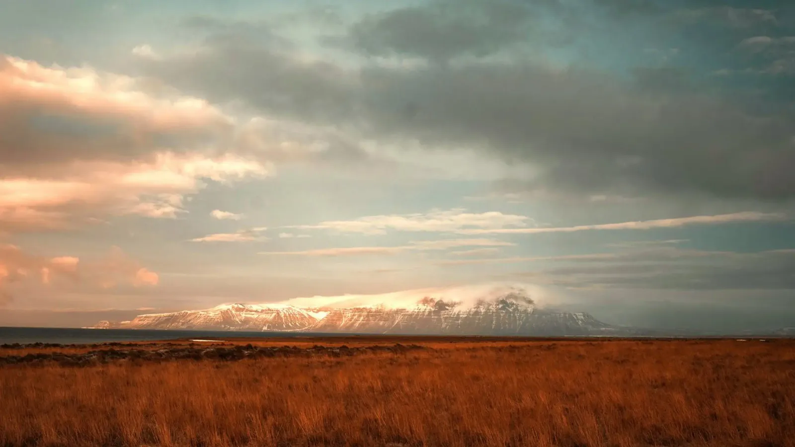 sunset over the meadow canvas with Floater frame by Earthly Visions