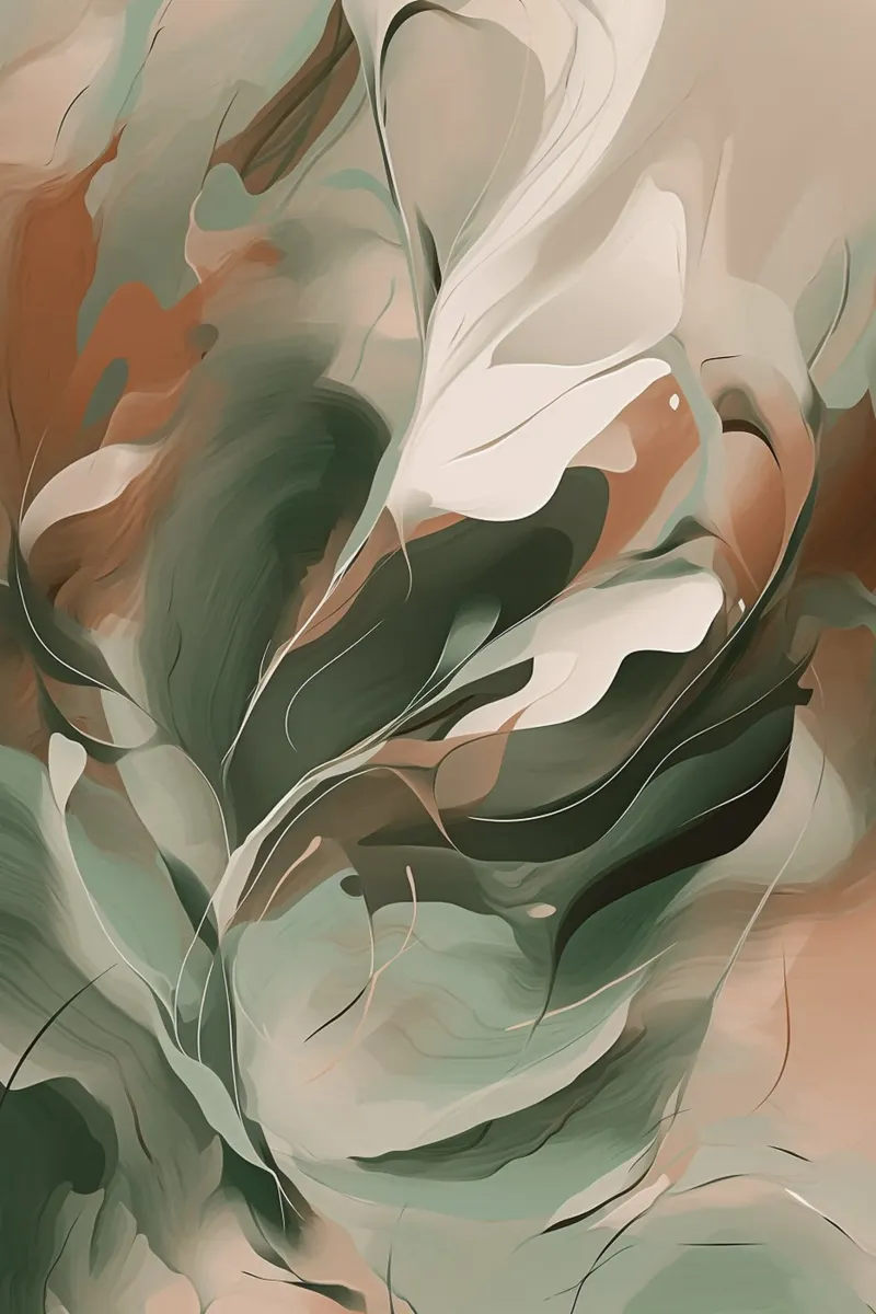 Ethereal Leaves poster con telaio in legno da Colormenta