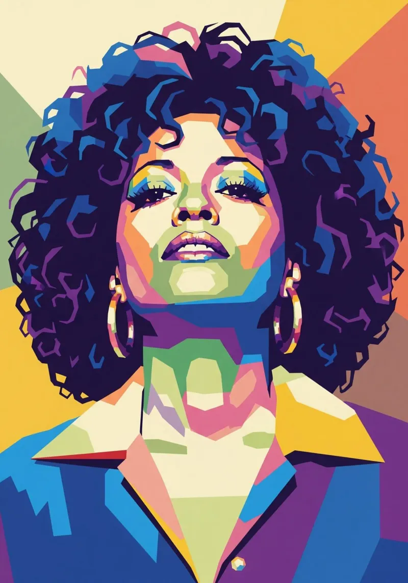 Diana Ross ritratto pop art tela con Cornice a cassetta da Hantamrata