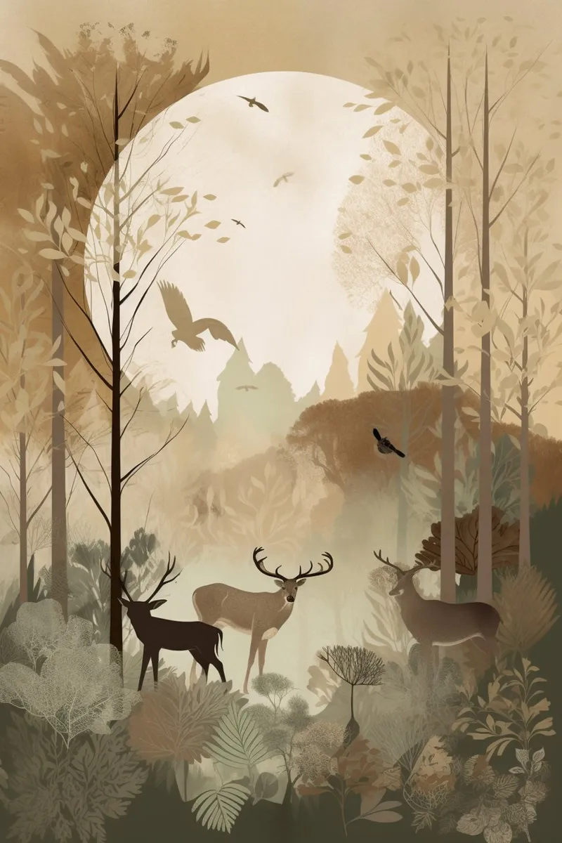 Forest Serenity poster con telaio in legno da Colormenta