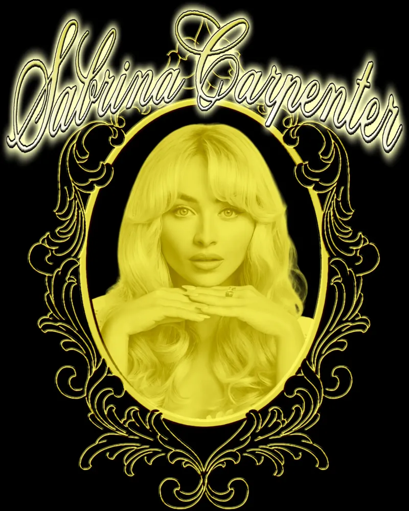 Silhouette di Sabrina Carpenter poster con telaio in legno da mannys_artt
