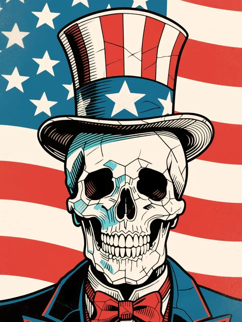 Uncle Sam Skull tela con Cornice a cassetta da knowledge