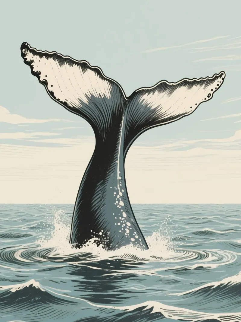 Big Whale Ocean poster con telaio in plastica da knowledge