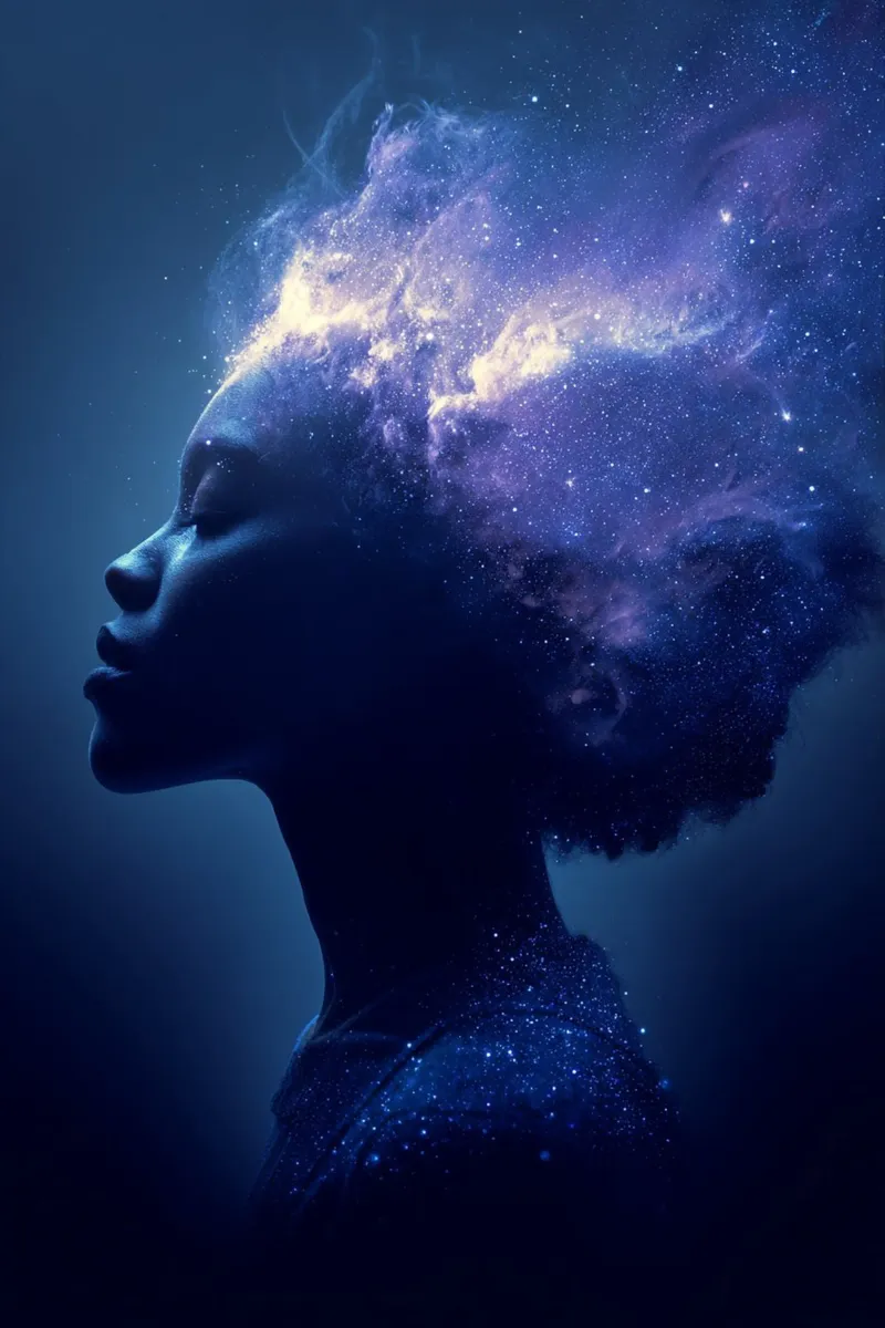 Cosmic Dreamer Leinwand mit Schattenfugenrahmen von lieblu