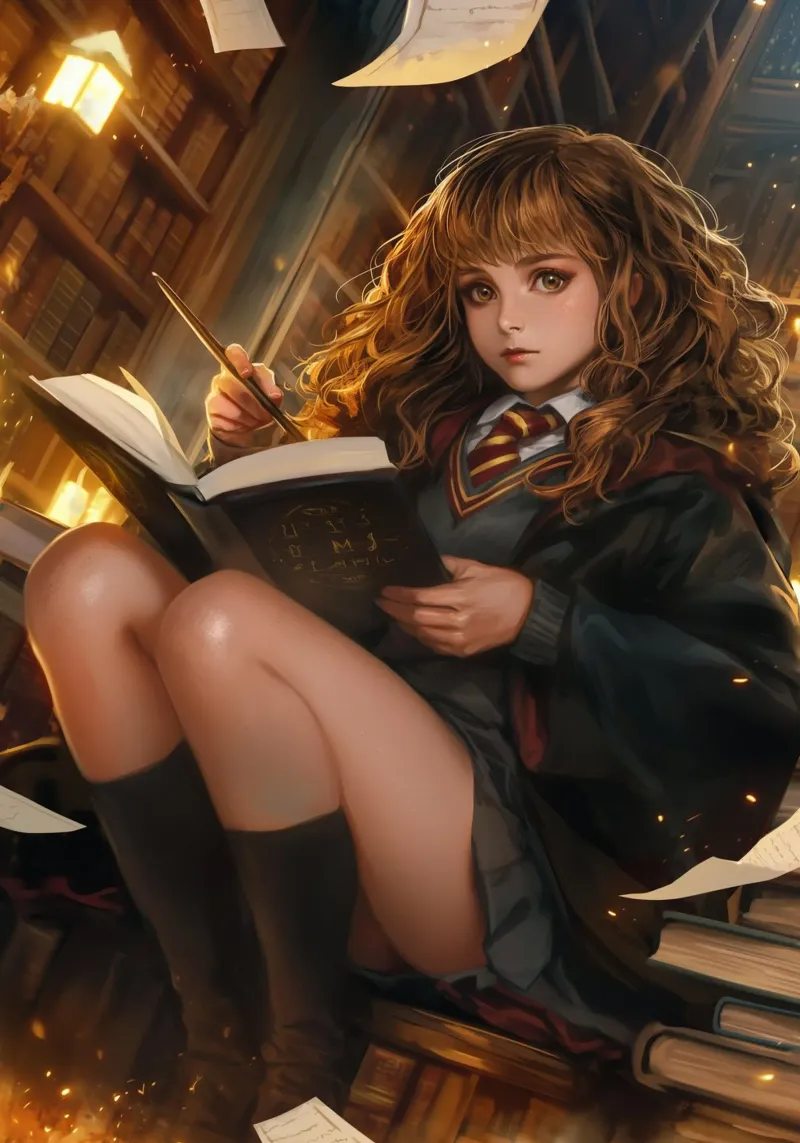 Hermione Granger Harry Potter tela con Cornice a cassetta da Stellar Creative